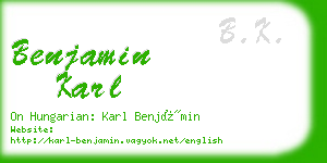 benjamin karl business card